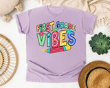 First Grade Vibes Marquee graphic tee in Orchid