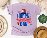 Happy Independence Day Blue graphic tee in Orchid