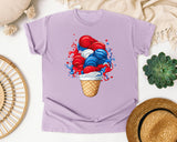 Patriotic Ice Cream Cone Red graphic tee in Orchid