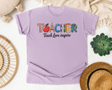Teacher Teach Love Inspire graphic tee in Orchid