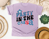 Party In The USA Blue graphic tee in Orchid