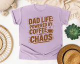 Dad Life Powered By Coffee And Chaos Brown graphic tee in Orchid