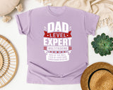 Dad Level Expert Multitasking White graphic tee in Orchid
