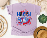 Happy 4th July graphic tee in Orchid