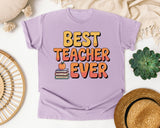 Best Teacher Ever Orange graphic tee in Orchid