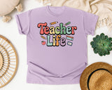 Teacher Life graphic tee in Orchid