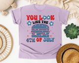 You Look Like The 4th Of July Blue graphic tee in Orchid