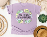 New Friends New Adventures graphic tee in Orchid