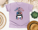 All American Girl Grey 2 graphic tee in Orchid