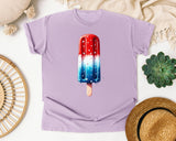 Red White Blue Popsicle graphic tee in Orchid