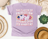 The Flavor Of Patriotism graphic tee in Orchid