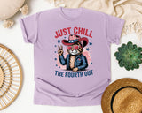 Just Chill The Fourth Out graphic tee in Orchid