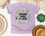 Growing Minds At Work graphic tee in Orchid