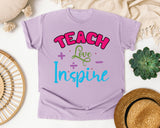 Teach Love Inspire Math graphic tee in Orchid