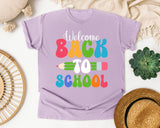 Welcome Back To School Pencil graphic tee in Orchid