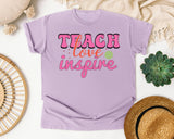 Teach Love Inspire Pink graphic tee in Orchid