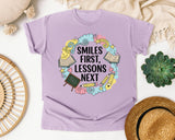 Smiles First Lessons Next graphic tee in Orchid