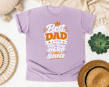 Best Dad Ever Full Time Hero Part Time Sleeper White graphic tee in Orchid