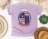 Never Forget White 6 graphic tee in Orchid