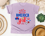 America Y'all graphic tee in Orchid