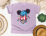 Patriotic Popsicle Fireworks graphic tee in Orchid
