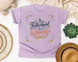 Fatherhood Is A Blessing Grey 2 graphic tee in Orchid