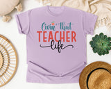 Livin That Teacher Life graphic tee in Orchid