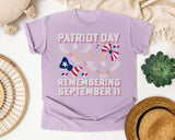 Patriot Day Remembering September 11 graphic tee in Orchid