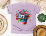 Patriotic Flower Bouquet graphic tee in Orchid