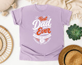 Best Dad Ever Fueled By Coffee White graphic tee in Orchid