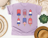 Patriotic Popsicle Set graphic tee in Orchid