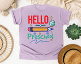 Hello Preschool Pencil graphic tee in Orchid