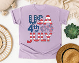 USA 4th Of July Grey 2 graphic tee in Orchid