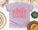 I'm Not Bossy I'm The Teacher Retro graphic tee in Orchid