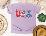God Bless The USA Red graphic tee in Orchid
