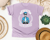 Ain't No Hood Like Fatherhood White 2 graphic tee in Orchid