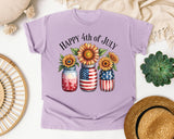 Happy 4th Of July Grey graphic tee in Orchid