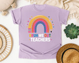 Bruh We Out Teachers Rainbow graphic tee in Orchid