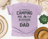 My Favorite Camping Buddies Call Me Dad Grey graphic tee in Orchid