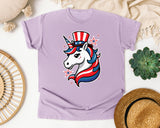 Patriotic Unicorn graphic tee in Orchid