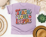 Teach Love Inspire Grey 2 graphic tee in Orchid