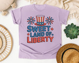 Sweet Land Of Liberty Grey 3 graphic tee in Orchid