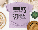 World's Greatest Father Farter Black graphic tee in Orchid