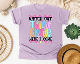 Watch Out Third Grade Here I Come graphic tee in Orchid