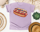 Patriotic Hot Dog graphic tee in Orchid