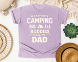 My Favorite Camping Buddies Call Me Dad White graphic tee in Orchid