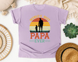 World's Best Papa Ever graphic tee in Orchid