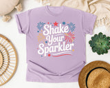 Shake Your Sparkler White 3 graphic tee in Orchid