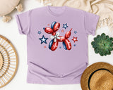 Patriotic Balloon Dog graphic tee in Orchid