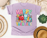 Happy To See Your Face Books graphic tee in Orchid